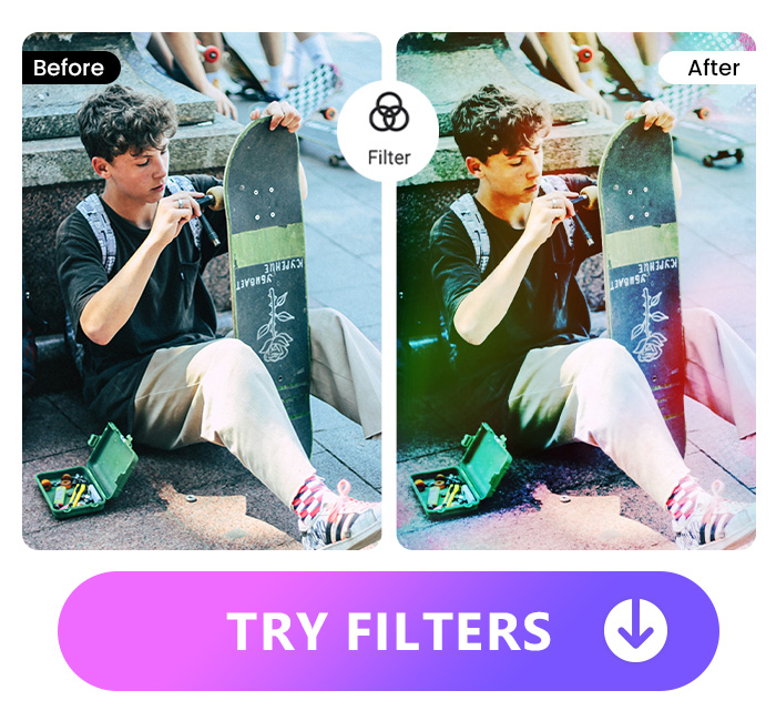 a guy's photo applied with film filter of Vivid Glam